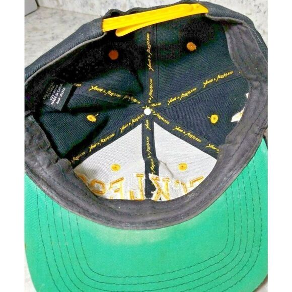 Young & Reckless Vintage Cap‎ Black/Gold Reckless Logo Y&R Snapback RN #101372 - Picture 4 of 5